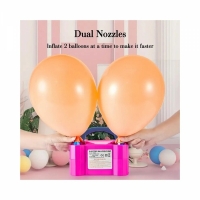 Pompa electrica dubla pentru umflat baloane cu aer, 220V, 600W, roz/albastru, Vivo 73005